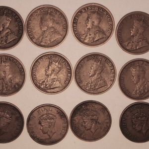 Antique Lot Of One-Quarter Anna- British India Coin- India 20th c