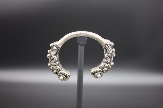 Ethnic Nepali solid Silver Bracelet- Bunge Bala- … - image 1