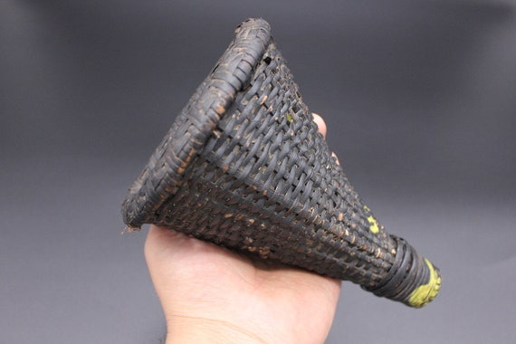 Ancient Hand Woven Bamboo Small Fish Trap Nepal 20th C -  Canada