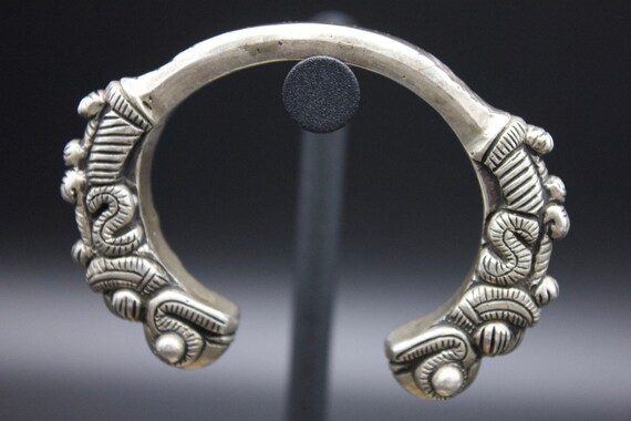 Ethnic Nepali solid Silver Bracelet- Bunge Bala- … - image 5