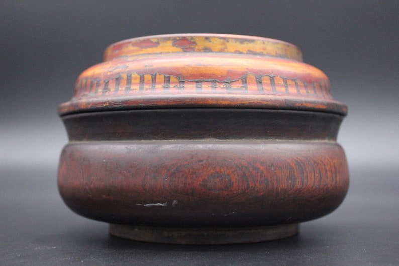 Antique Tibetan Bowl With Lid in Burlwood tibet 19th C Etsy