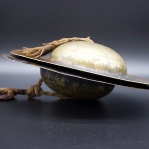 14&quot; Antique Large Tibetan Buddhist Monastery Cymbal/Bronze Alloy Rol mo Cymbal 19th c