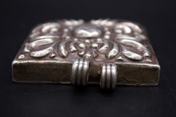 Antique Nepali Silver Pendant -Amulets- Prayer Bo… - image 2