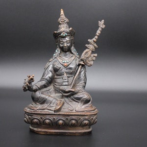 Antique Bronze Padmasambhava Statue- Guru Rinpoche-Dharmapalas-Nepal 19th c