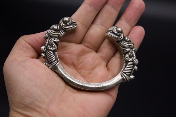 Ethnic Nepali solid Silver Bracelet- Bunge Bala- … - image 9