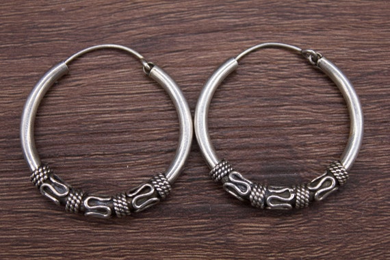 Ethnic Nepali solid pure Silver Earring-Tribal Je… - image 3