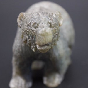 Hand Carved Labradorite Bear Exquisite Carving Elite Energy Protective Guardian Spirit Animal image 4