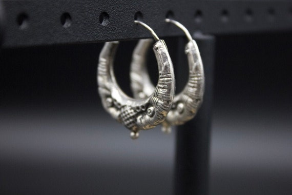 Ethnic Nepali Pure Silver Earring-Tribal Jewelry-