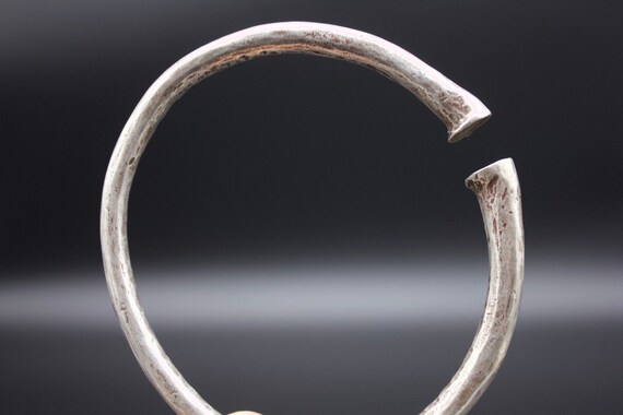 Ethnic Nepali solid pure Silver Bracelet-  Tribal… - image 5