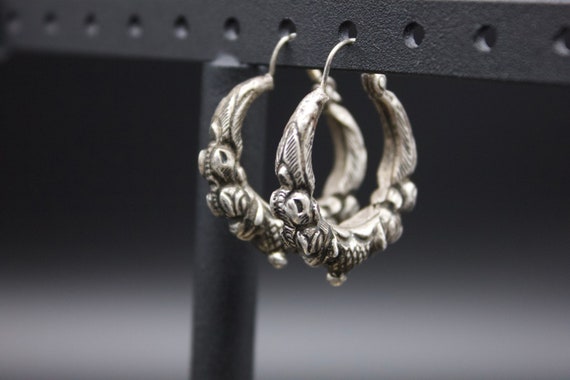 Ethnic Nepali solid pure Silver Earring-Tribal Jew