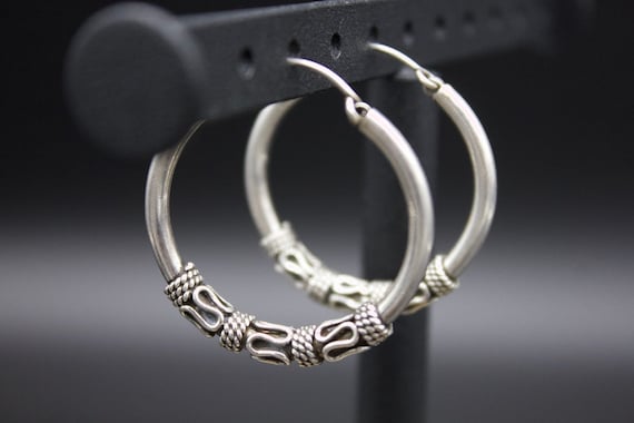 Ethnic Nepali solid pure Silver Earring-Tribal Je… - image 2