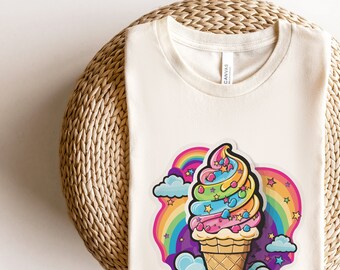Ice Cream shirt - ice cream party - ice cream lover - summer tee - rainbow shirt - spring tshirt - colorful shirt - spring break clothes