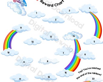 Cuadro de entrenamiento/recompensas de Rainbow Race, cuadro de entrenamiento con recompensas imprimible, cuadro de rutina, descarga instantánea, 8,5 x 11