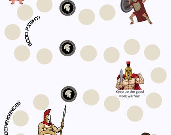 Cuadro de entrenamiento y uso del baño Spartan, cuadro de entrenamiento con recompensas imprimible, cuadro de rutina, descarga instantánea, 8,5 x 11