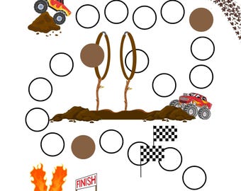 Tabla de entrenamiento para ir al baño de Monster Truck, descarga instantánea, 8.5x11