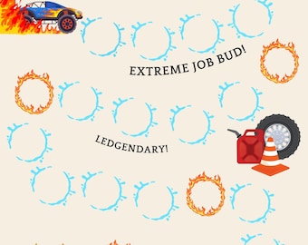 Tabla de entrenamiento para ir al baño con diseño de coche de carreras, tabla imprimible, tabla de rutina para ir al baño, descarga instantánea, 8.5x11