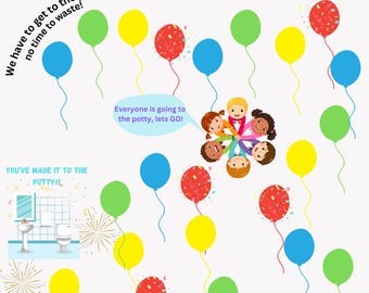 Cuadro para ir al baño para niños, Entrenamiento divertido para ir al baño, Descarga instantánea, Tamaño de papel estándar, Rutinas para niños, Cuadro de recompensas, Aprendizaje creativo