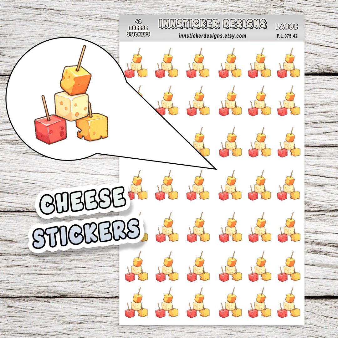 Cheese Stickers, Snack Food Icon Planner Stickers, Journals, Scrapbooks ...