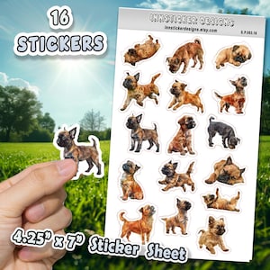 Brussels Griffon Stickers for Journals, Scrapbooks, Planners, Glossy, Matte Illustrated Dog Stickers for Hobbies, d83