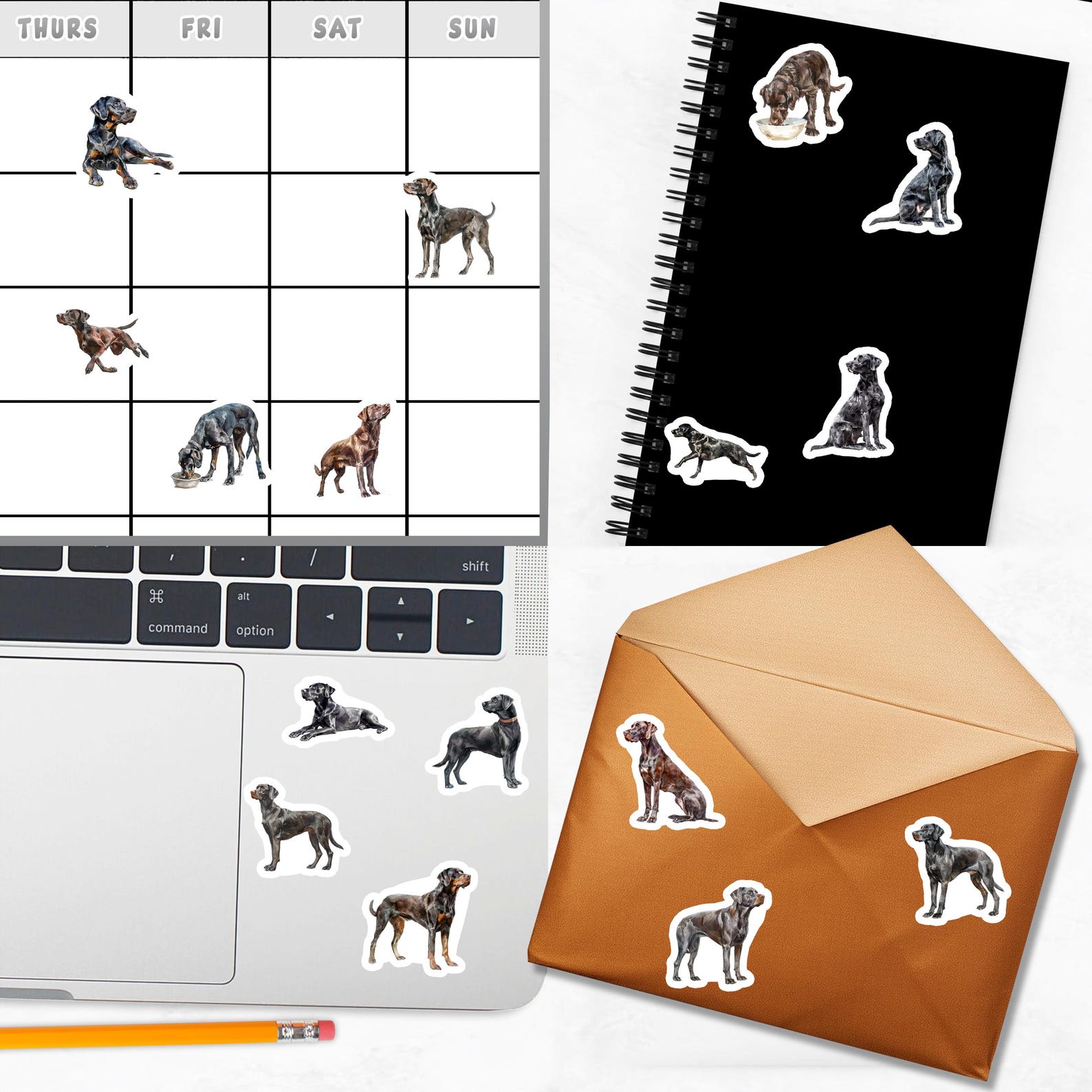 16pc Sticker Sheet, Springador Dog Stickers for Journals, Scrapbooks ...