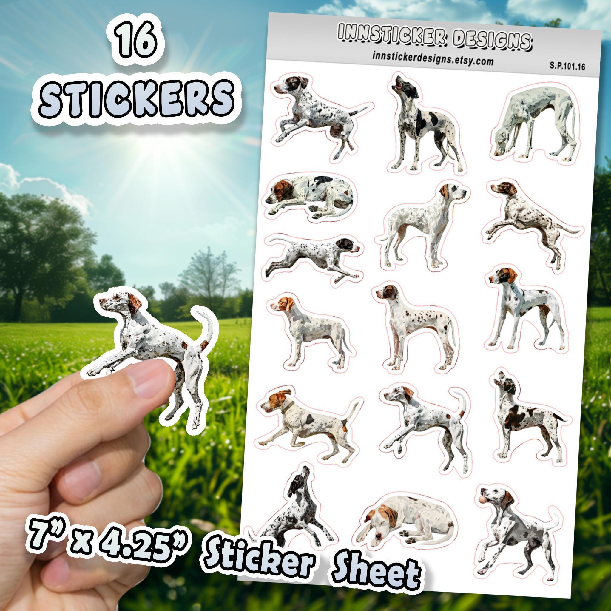 English Pointer Dog Stickers for Journals, Scrapbooks, Planners, Glossy ...
