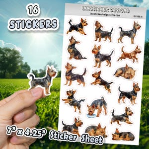 Australian Terrier Dog Stickers for Journals, Scrapbooks, Planners, Glossy, Matte Illustrated Dog Stickers for Kids, D155