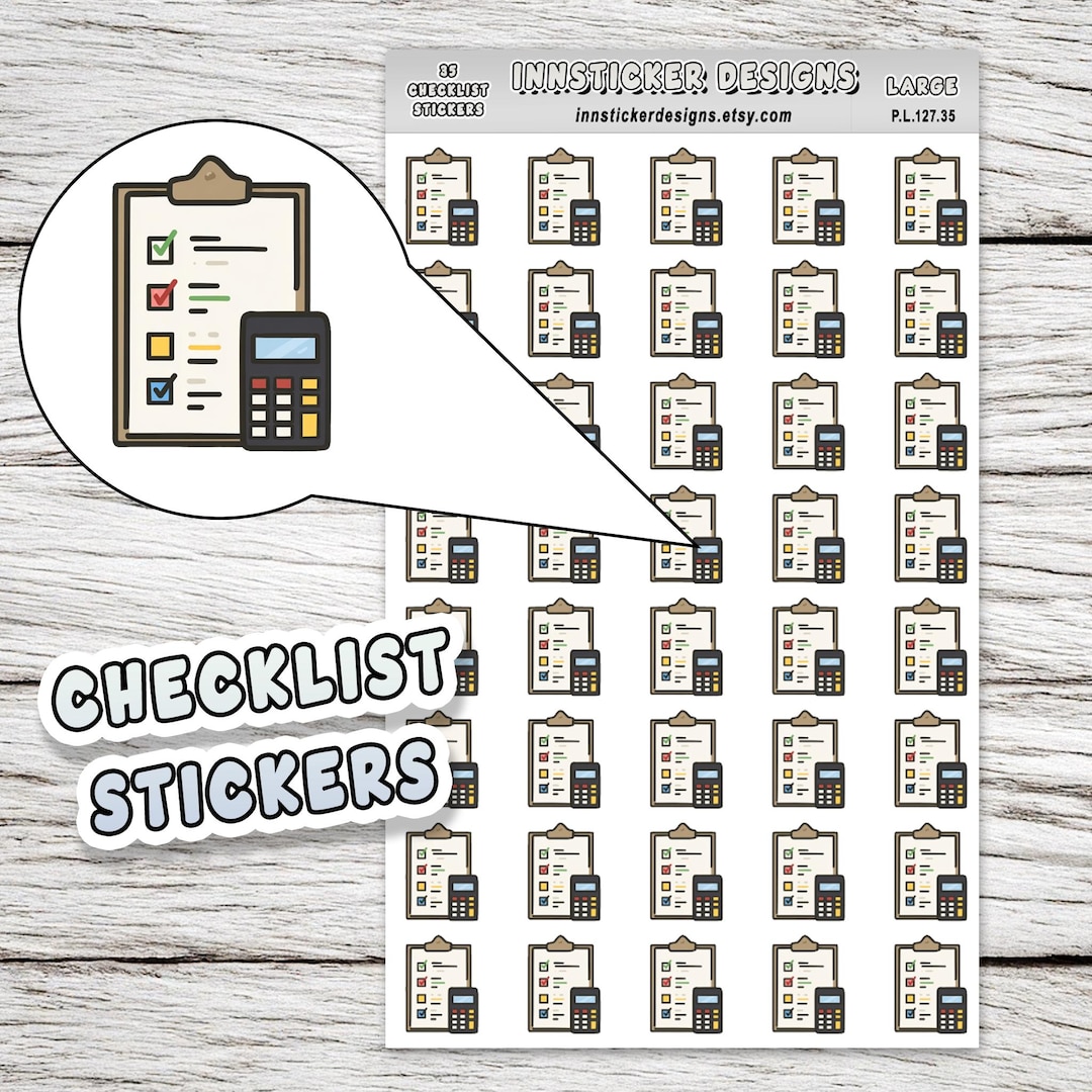 Checklist Stickers, Icon Planne Stickers, Journals, Scrapbooks, Matte ...