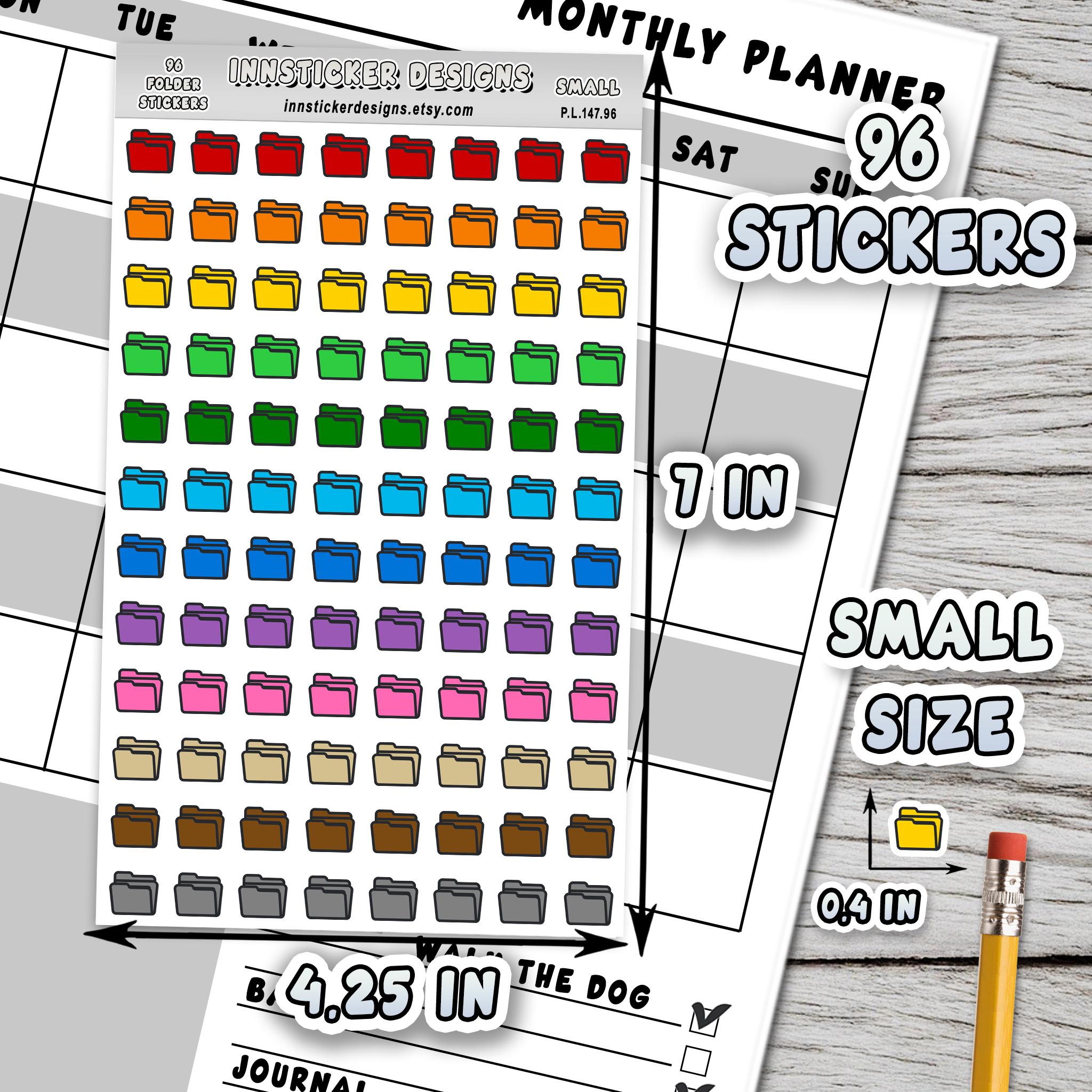 One File Sticker Designs File Folder Stickers, Colorful Icon Planner Stickers, Journals ...