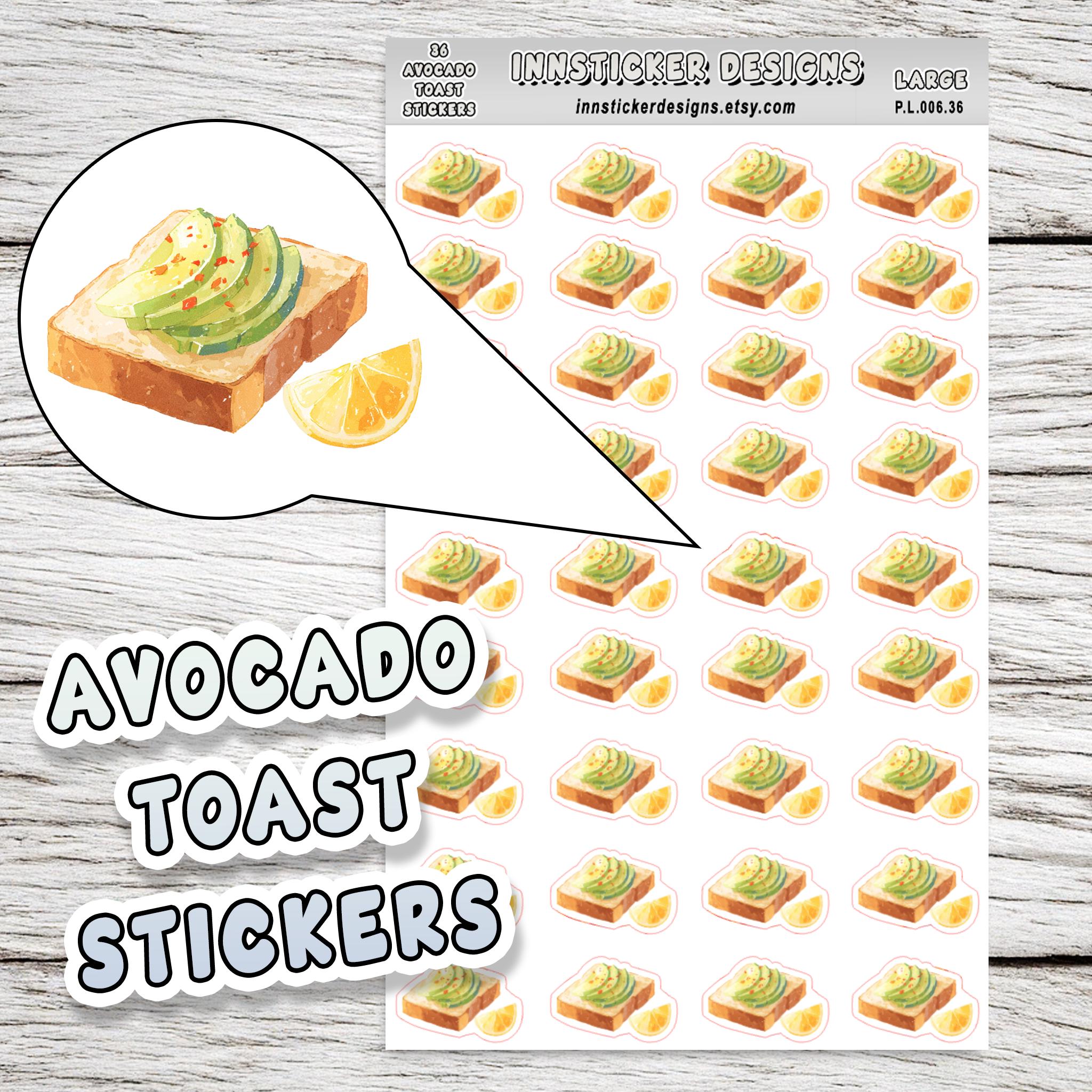Avocado Toast Stickers, Breakfast Food Icon Planner Stickers, Journals ...