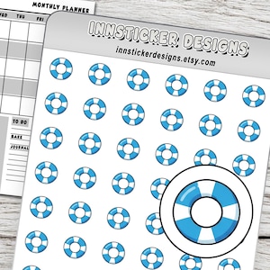 Pool Float Planner Stickers, Pool Stickers, Functional 1/2 Inch Matte Sticker Sheet, Reminder Stickers for Planners, Journals & Scrapbooks