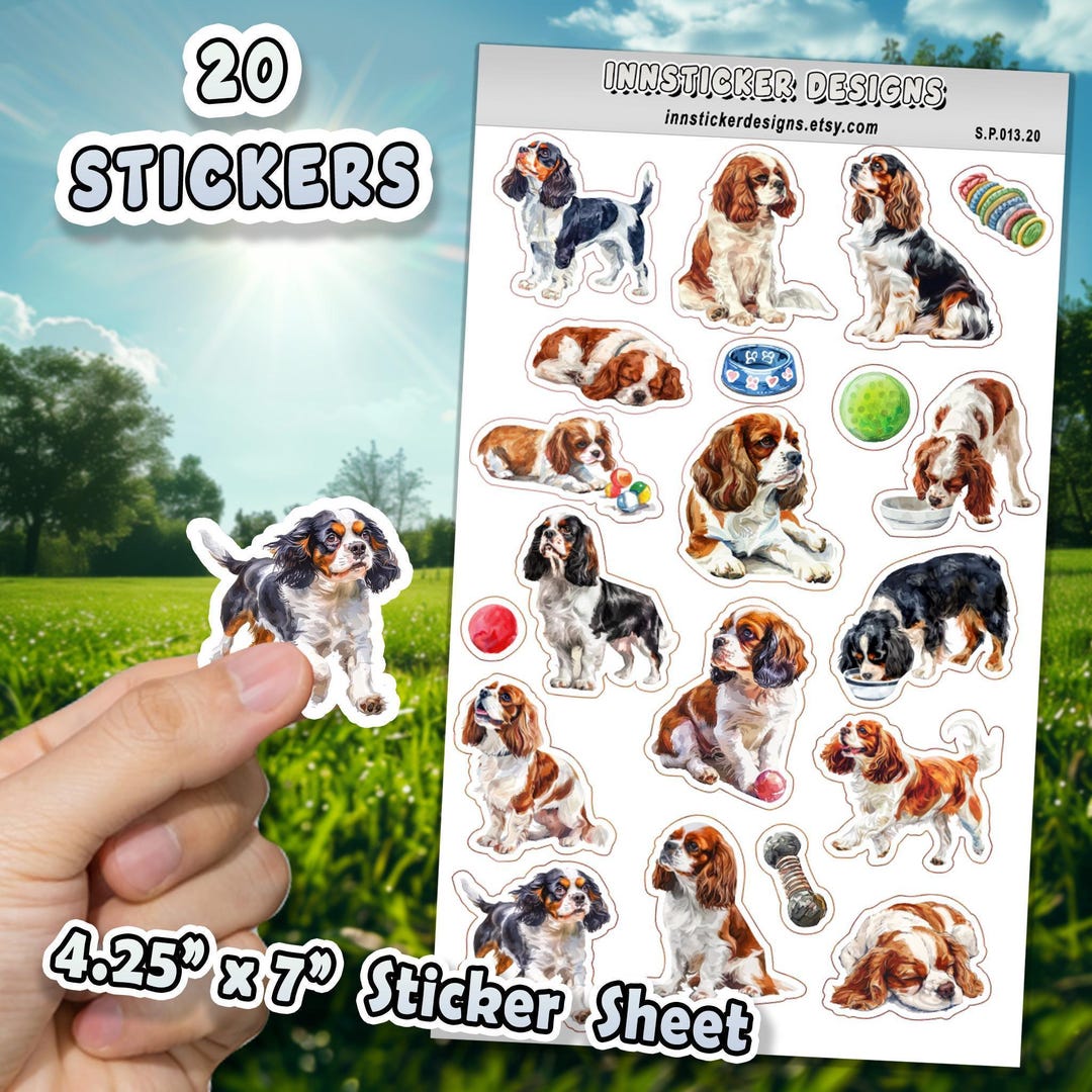 Cavalier King Charles Spaniel Stickers for Journals, Scrapbooks ...