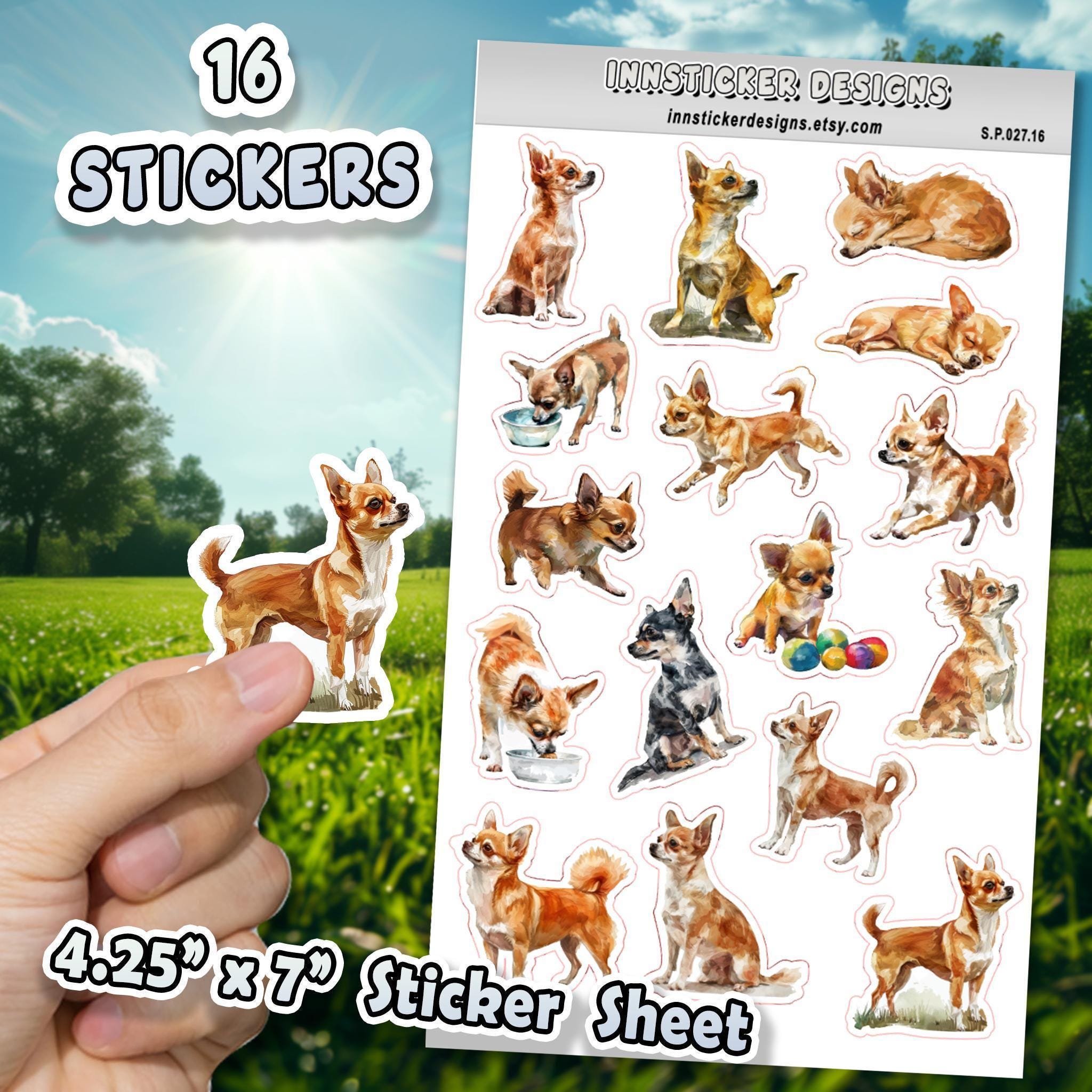 Chihuahua Dog Stickers for Journals, Scrapbooks, Planners, Glossy ...