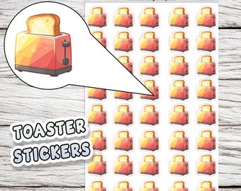 Toaster Stickers, food Icon Planner stickers, Journals, Scrapbooks, Matte, High-Quality Stickers for Hobbies. P5