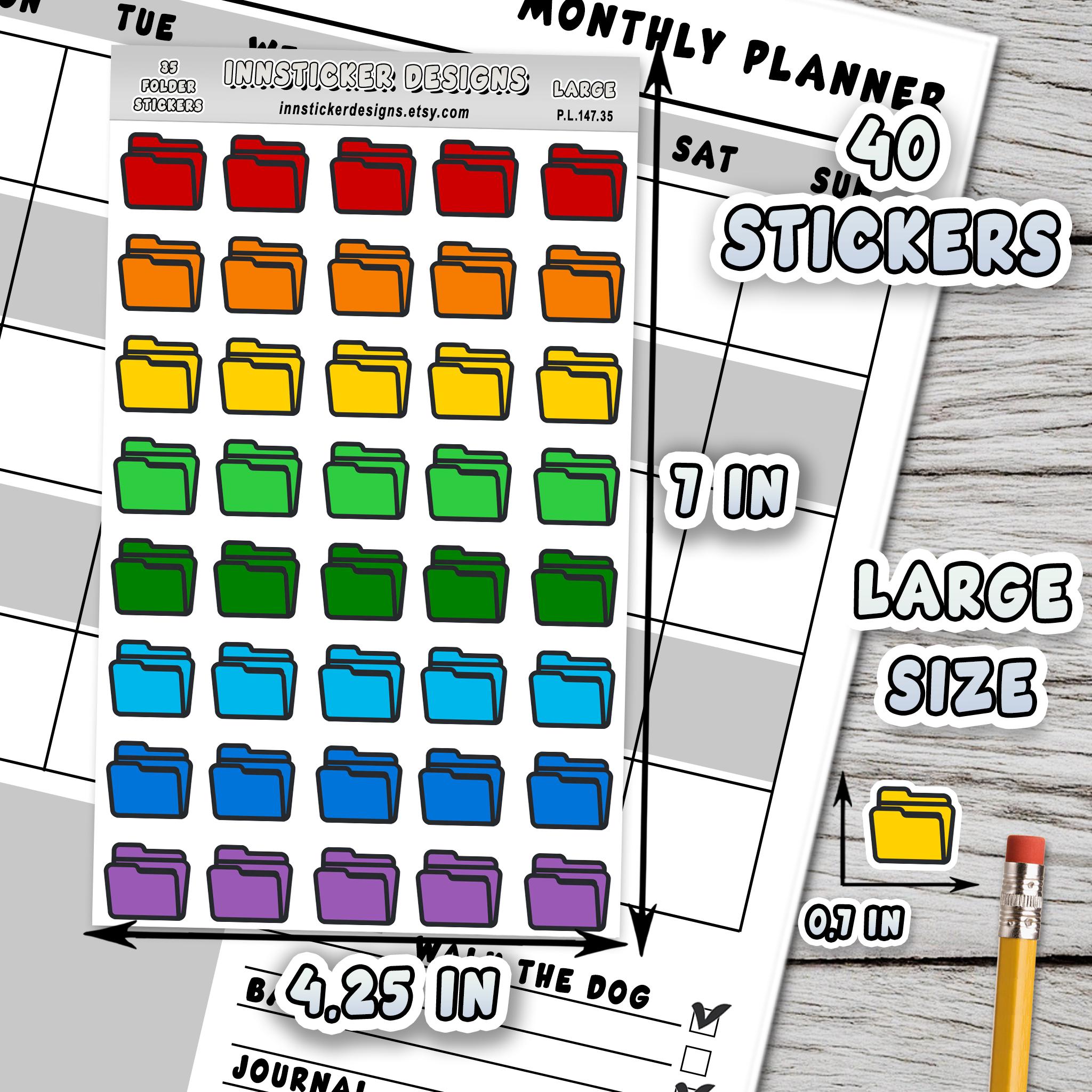 File Box Sticker Example File Folder Stickers, Colorful Icon Planner Stickers, Journals ...