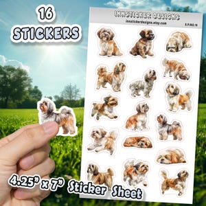 Lhasa Apso Dog Stickers for Journals, Scrapbooks, Planners, Glossy, Matte Illustrated Dog Stickers for Hobbies, Dog d92