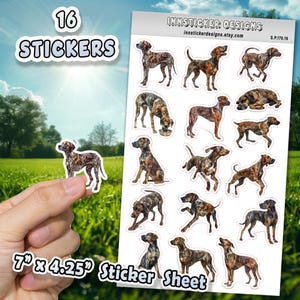 Plott Hound Dog Stickers for Journals, Scrapbooks, Planners, Glossy, Matte Illustrated Dog Stickers for Kids, D170