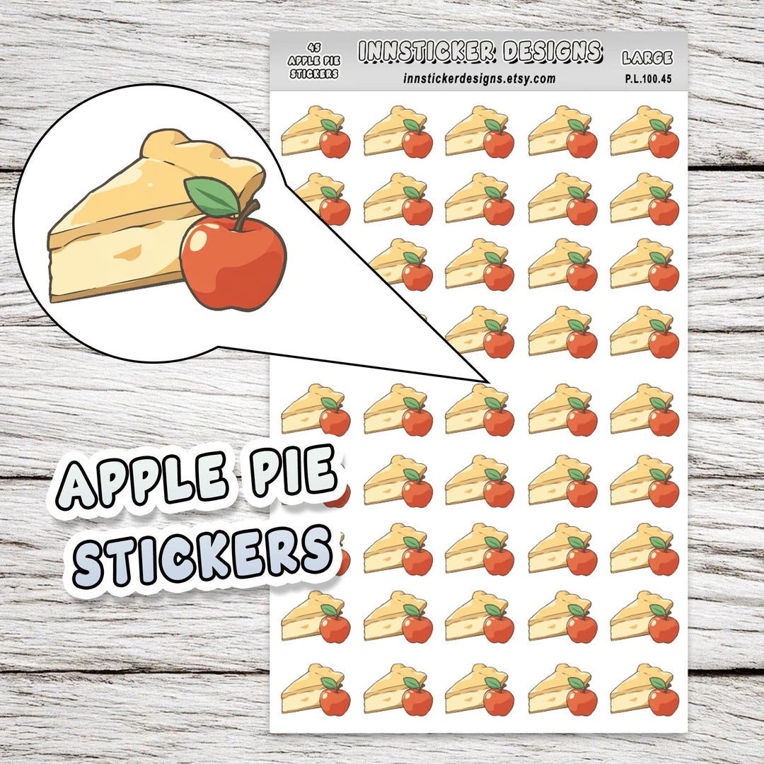 Pie Icon Sticker Apple Pie Stickers, Dessert Food Icon Planner Stickers, Journals ...