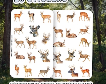 White-Tailed Deer Sticker Pack, Glossy Matte Wild Animal Decals