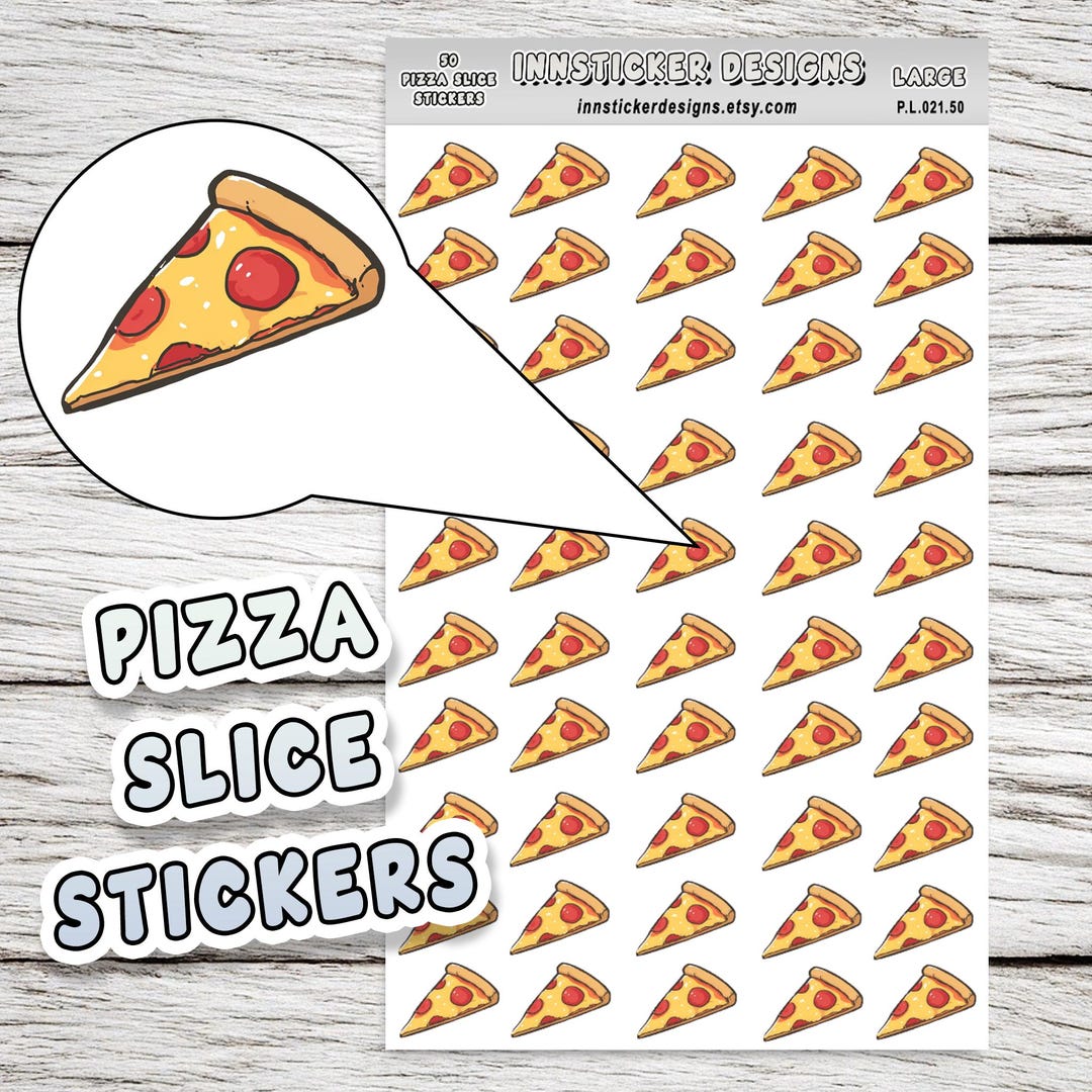 Slice Sticker Design Pizza Slice Stickers, Dinner Food Icon Planner Stickers, Journals ...