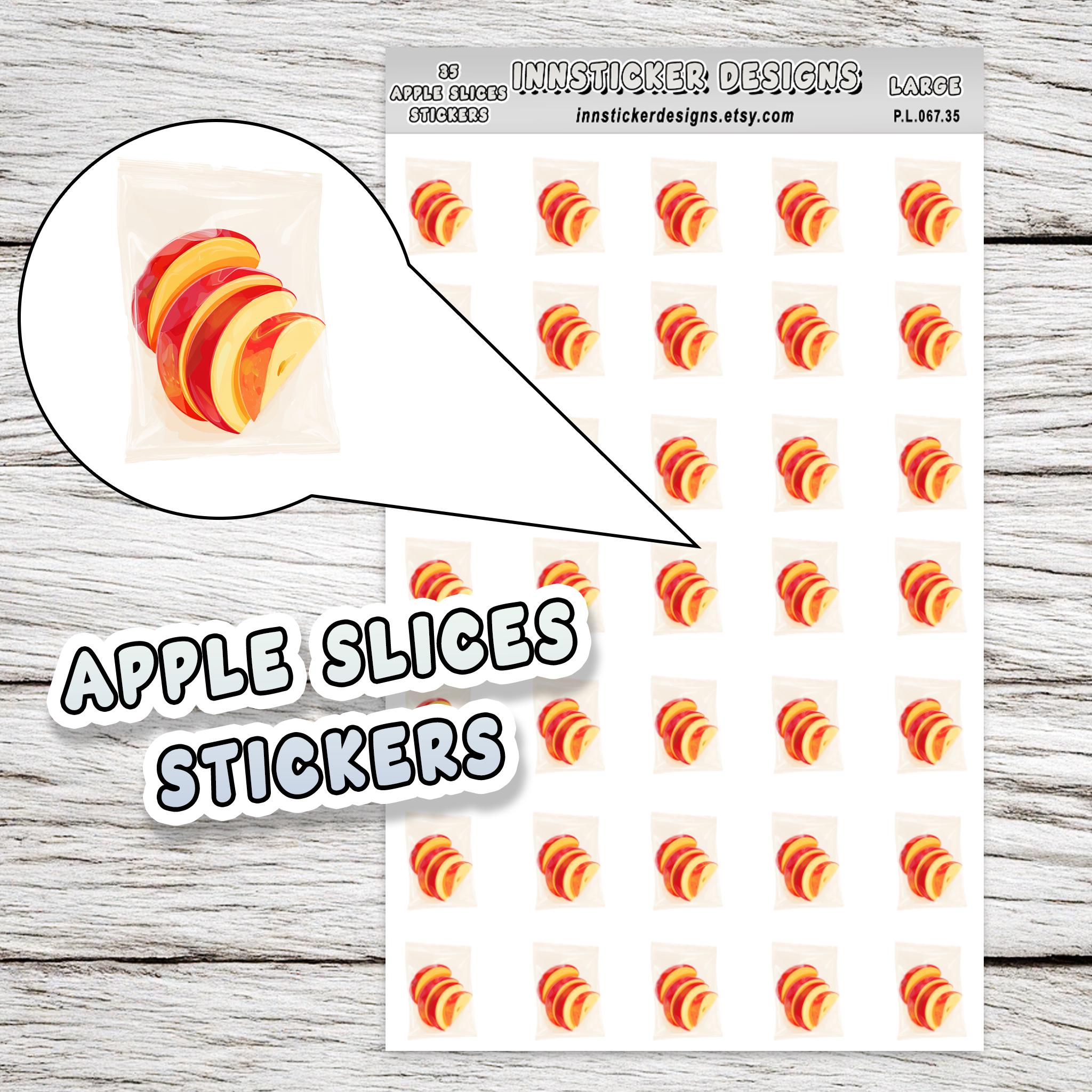 Slice Sticker Design Apple Slices Stickers, Snack Food Icon Planner Stickers, Journals ...