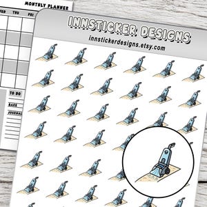 Wet Vacuum Planner Stickers, Floor Cleaning Stickers, Functional 1/2 Inch Matte Sticker Sheet, Reminder Stickers for Planners, Journals