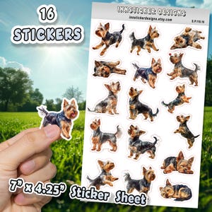 Silky Terrier Dog Stickers for Journals, Scrapbooks, Planners, Glossy, Matte Illustrated Dog Stickers for Hobbies, D110
