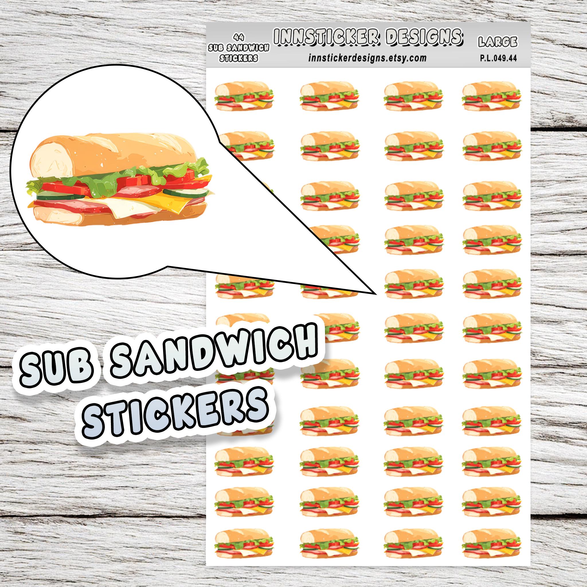 Sandwich Box Sticker Sub Sandwich Stickers, Food Icon Planner Stickers, Journals, Scrapbooks ...