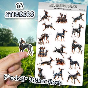 German Pinscher Dog Stickers for Journals, Scrapbooks, Planners, Glossy, Matte Illustrated Dog Stickers for Hobbies, D130