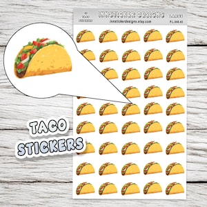 Taco Stickers, food Icon planner stickers, Journals, Scrapbooks, Matte,  High-Quality Stickers for Hobbies. P46