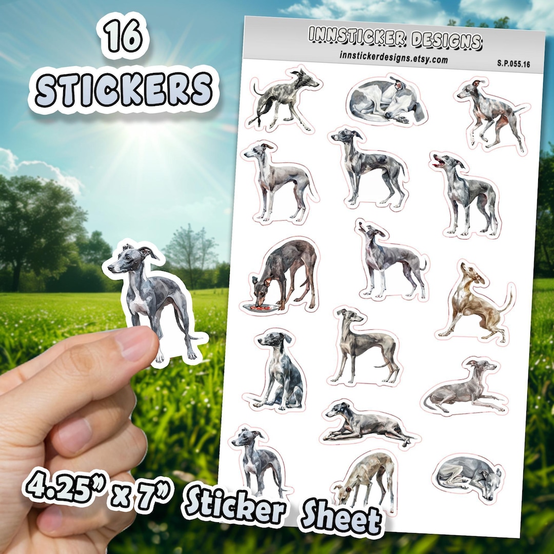Italian Greyhound Dog Stickers for Journals, Scrapbooks, Planners ...