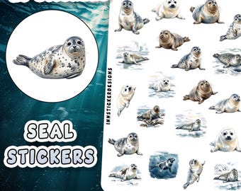 Seal Stickers for Journals, Scrapbooks, Planners, Glossy, Matte Wild Animal Sticker Sheet.