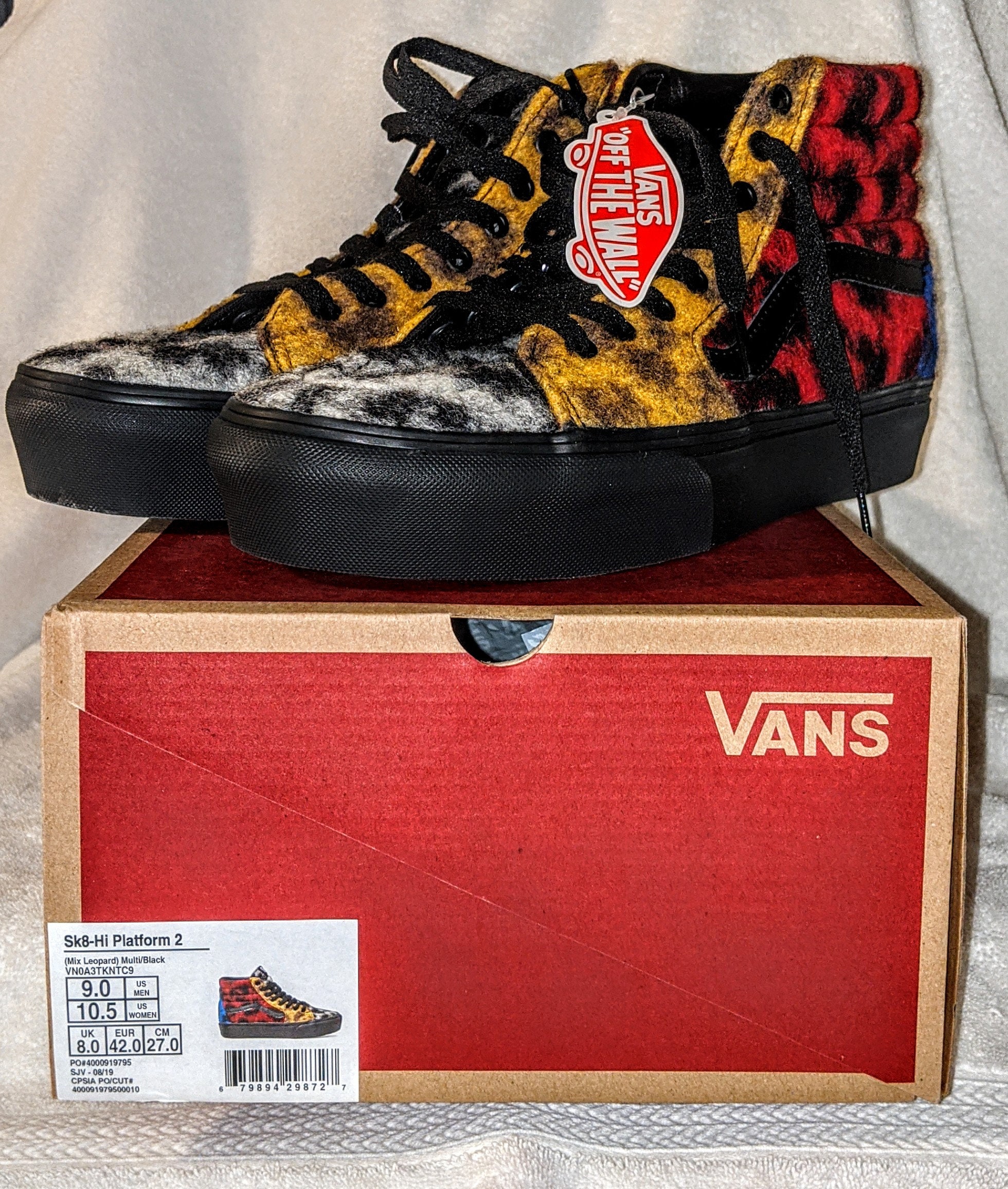 vans sk8 hi platform red leopard