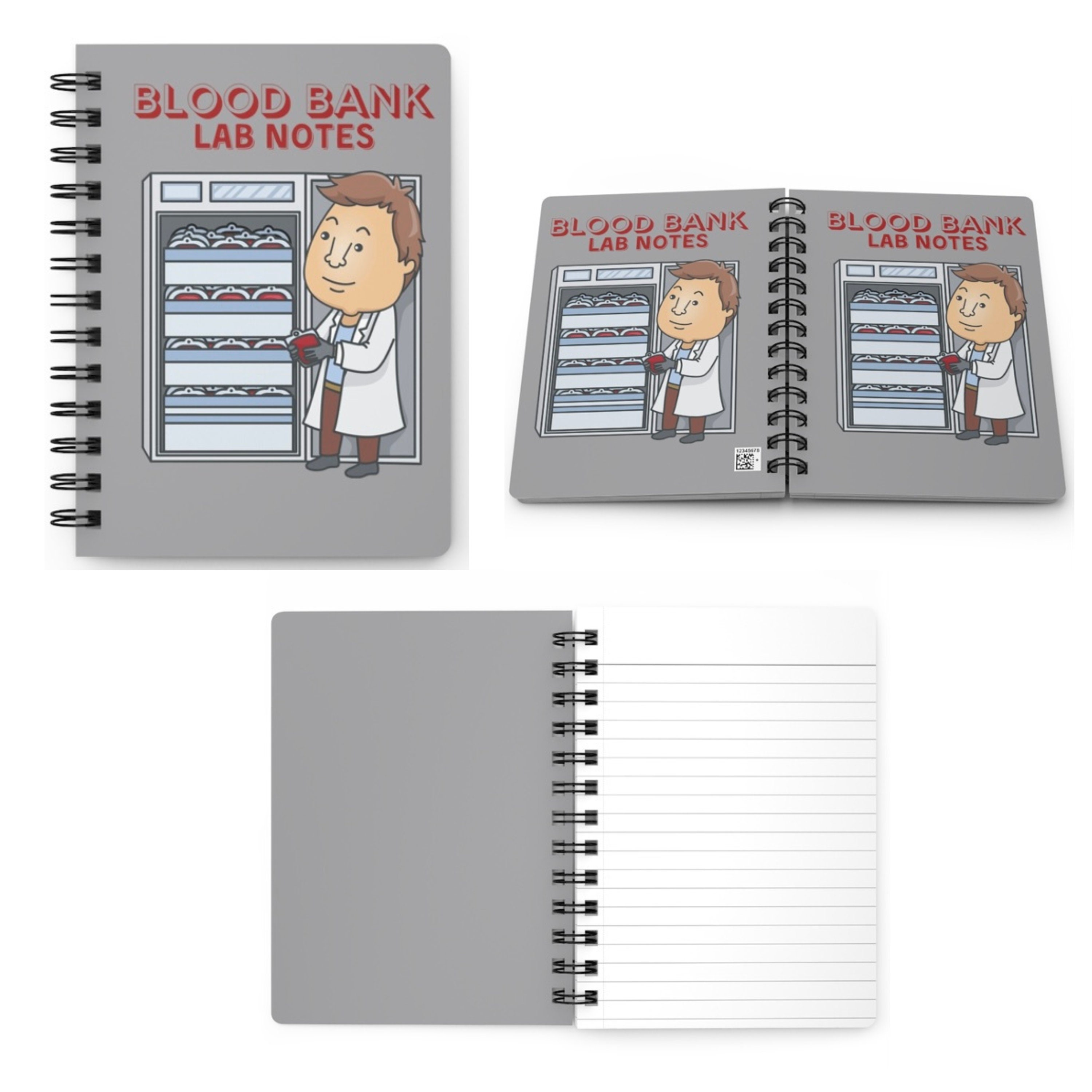 Glossy Blood Bank, Hemo, Chemisrty ,micro, Lab Notes Spiral Notebook ...
