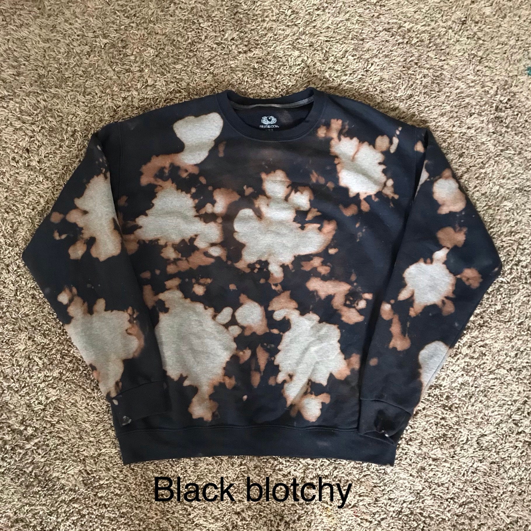 Homemade BleachDyed Crewneck Sweatshirt Etsy